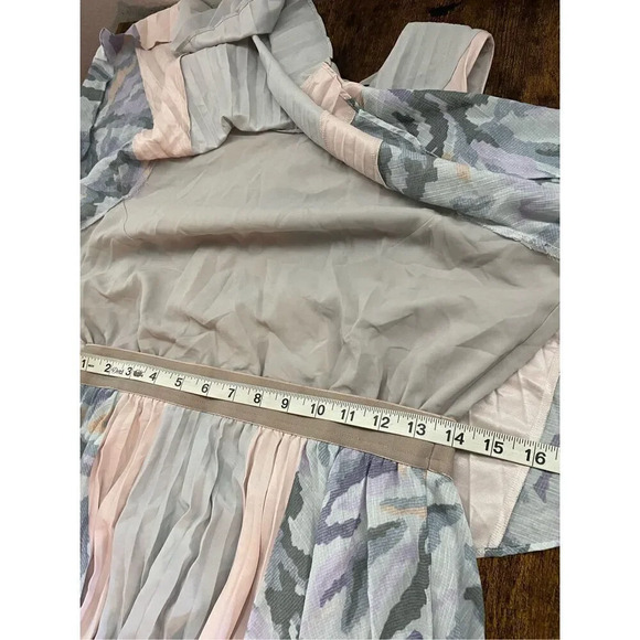 Bcogmaxazria Jaelyn Print Blocked Pleated Dress Size M - Picture 13 of 15
